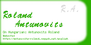 roland antunovits business card